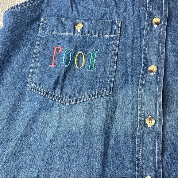 VTG Winnie the Pooh Denim Vest Size Medium - Embroidered Disney - Picture 2 of 6
